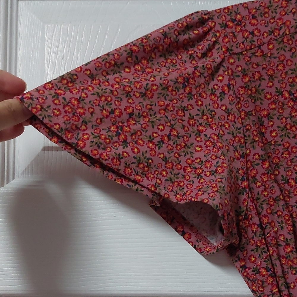 Monteau Red Floral Midi Dress - Picture 3 of 6